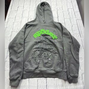 Sp5der Hoodie “Slate Grey” Men’s Sz S